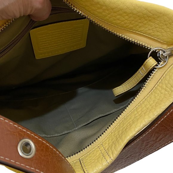 Authentic Coach Shoulder Bag Yellow Leather - Picture 9 of 13